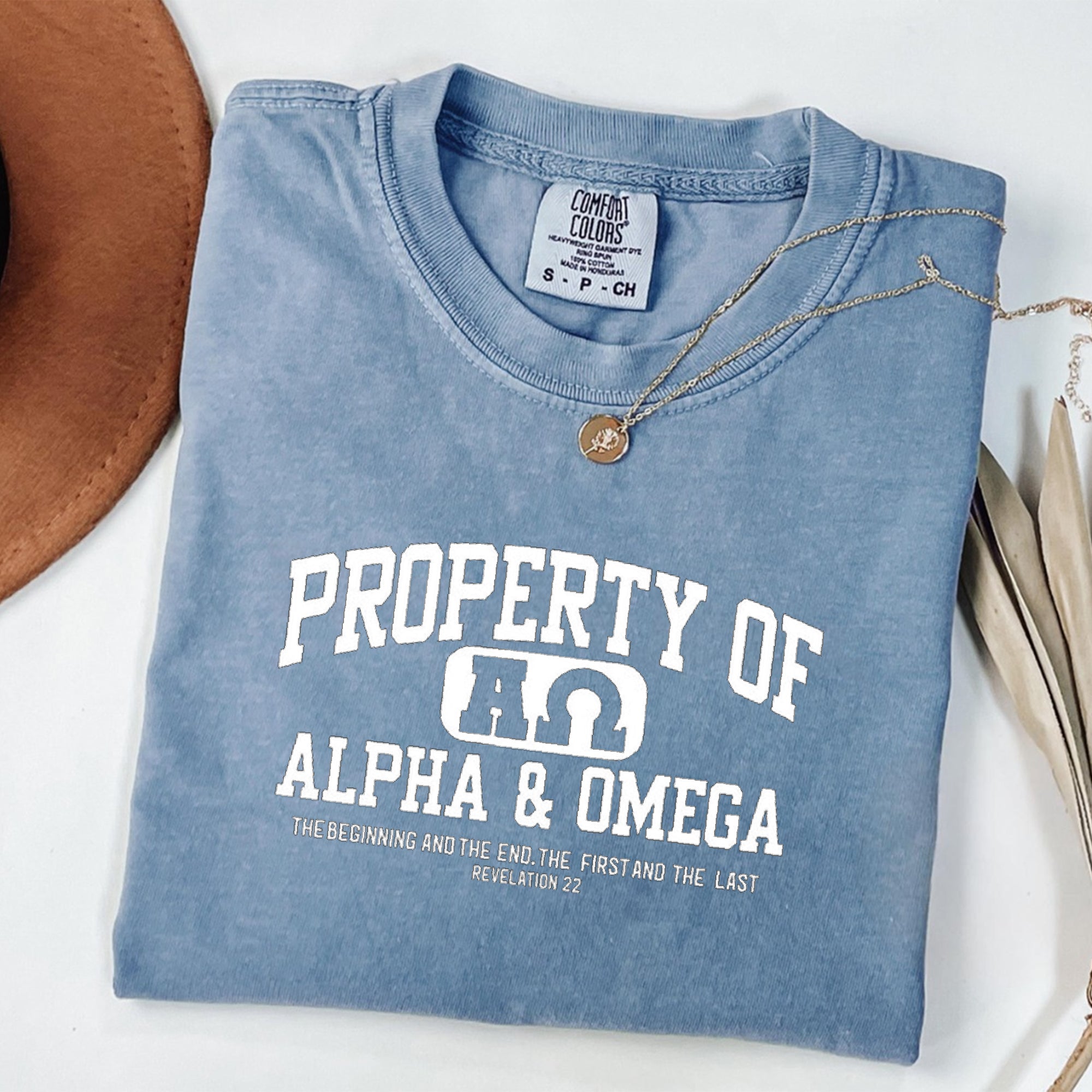 Comfort Colors Father’s Day T-Shirt, Alpha Omega Christian Tee, Bible Verse Shirt, Religious Gift for Dad, Faith Apparel, Spiritual Tshirt